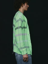 OVER CHECK CARDIGAN /  GREEN
