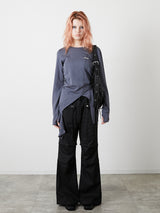 POCKET FLARE PANTS / BLACK