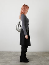 POCKET PLEATS SKIRT / BLACK