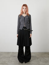 POCKET FLARE PANTS / BLACK