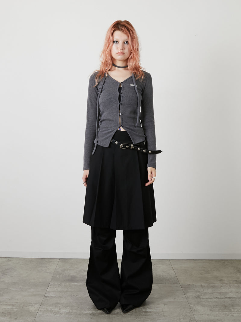 POCKET FLARE PANTS / BLACK