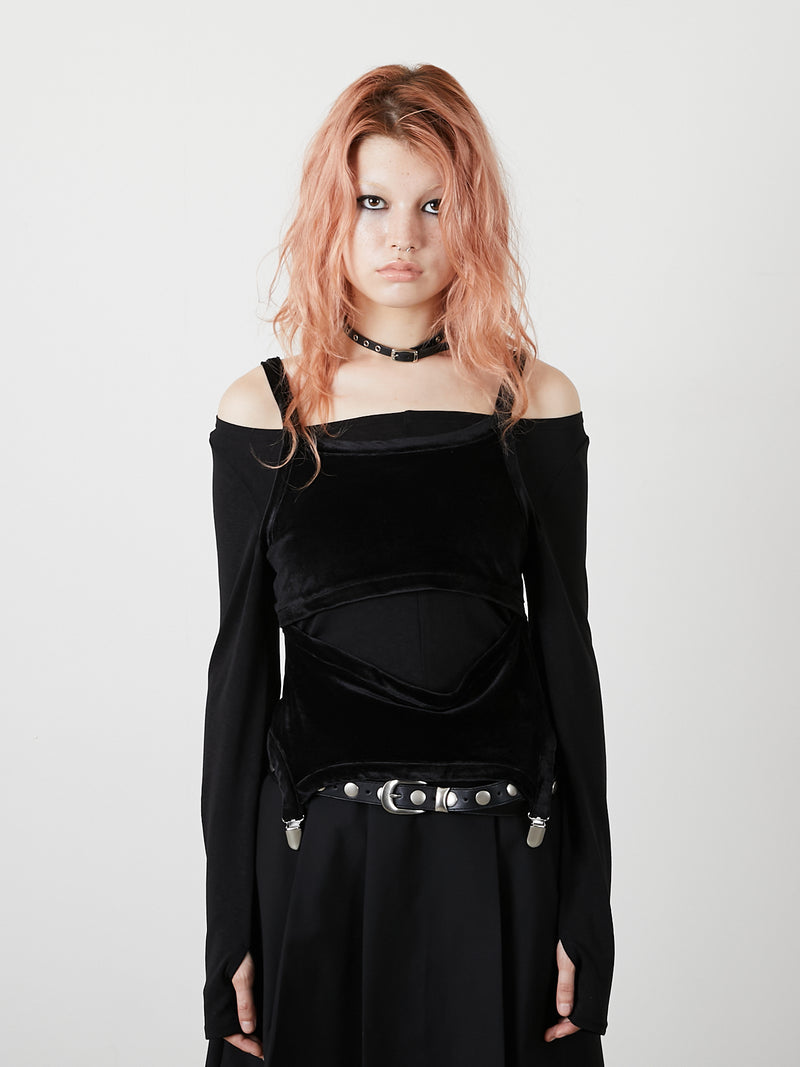 LAYRED TANK SELEEVE / BLACK