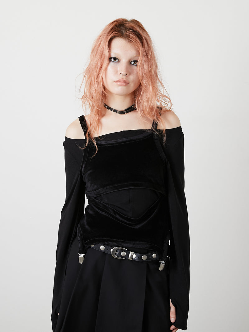 LAYRED TANK SELEEVE / BLACK