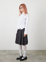 POCKET PLEATS SKIRT / CHARCOAL GRAY