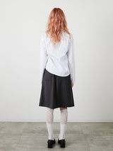 POCKET PLEATS SKIRT / CHARCOAL GRAY
