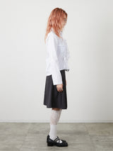 POCKET PLEATS SKIRT / CHARCOAL GRAY