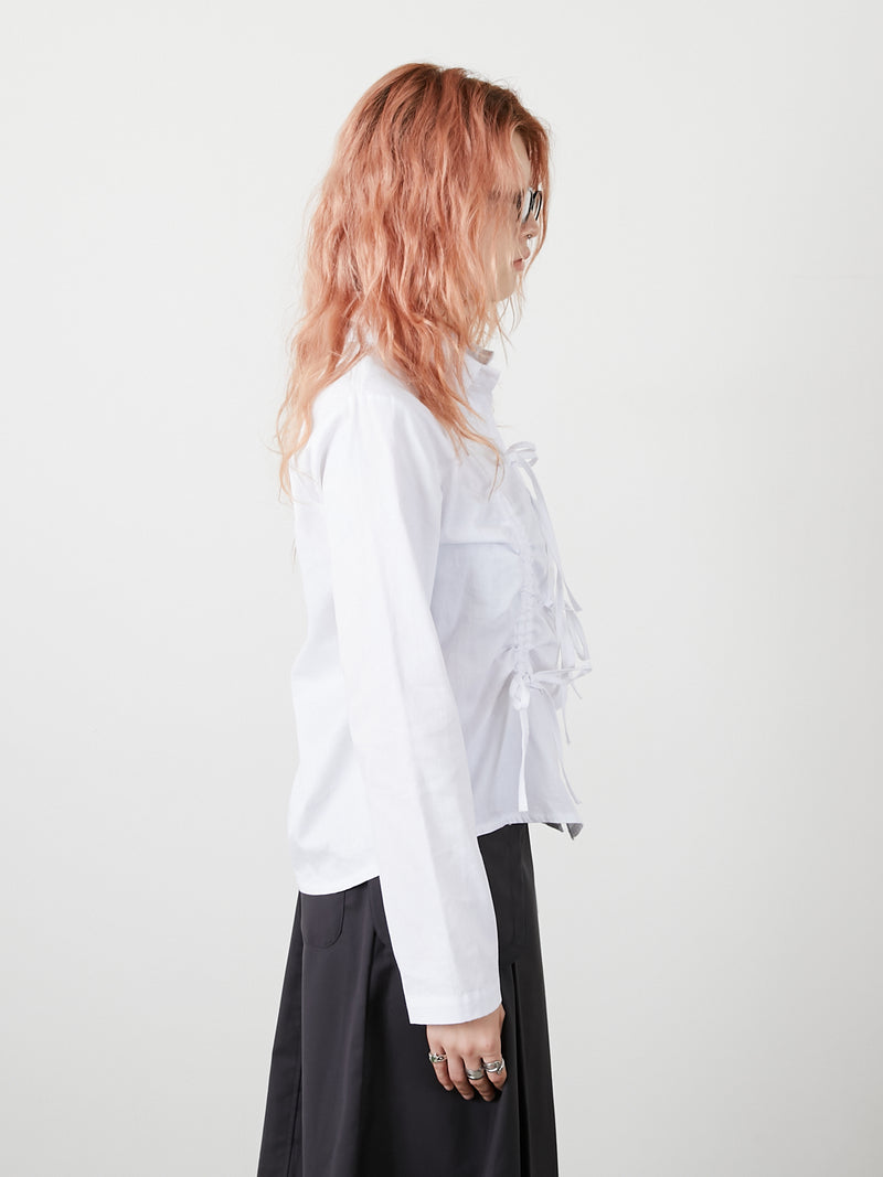 RIBBON SHIRT / WHITE