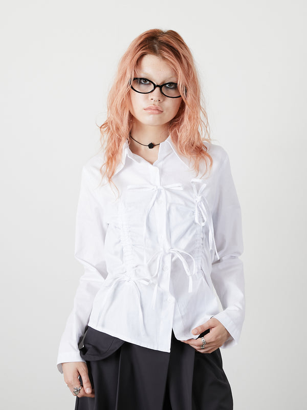 RIBBON SHIRT / WHITE