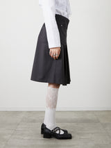 POCKET PLEATS SKIRT / CHARCOAL GRAY