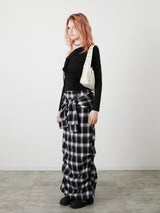 ONE SHOULDER RIBBON TOPS / BLACK