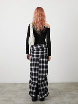 ONE SHOULDER RIBBON TOPS / BLACK