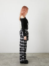 ONE SHOULDER RIBBON TOPS / BLACK