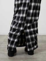 DRAPE LONG SKIRT / CHECK