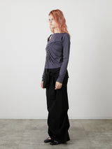 BUSTIER SET TOPS / CHARCOAL GRAY
