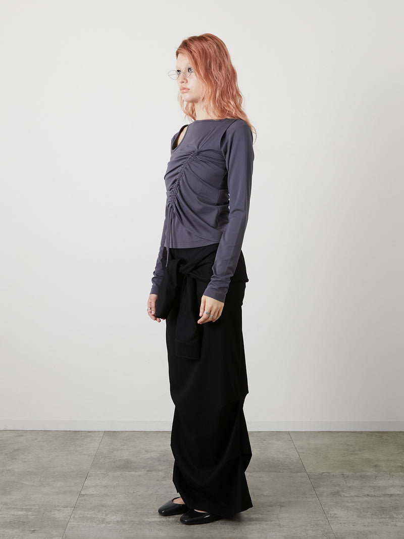BUSTIER SET TOPS / CHARCOAL GRAY