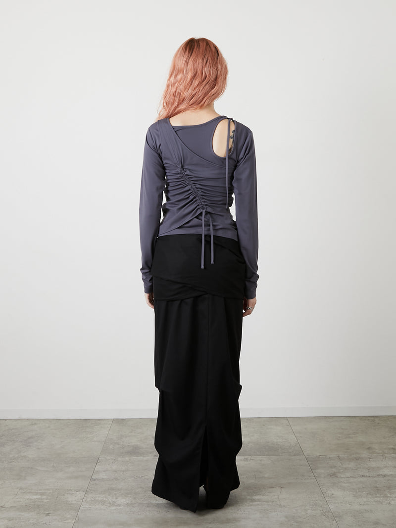 BUSTIER SET TOPS / CHARCOAL GRAY