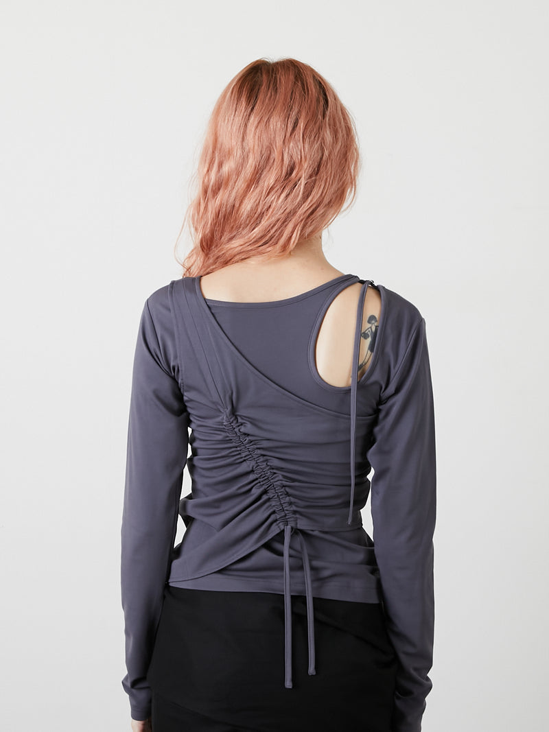 BUSTIER SET TOPS / CHARCOAL GRAY