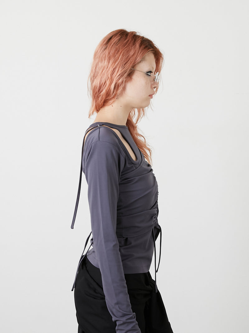 BUSTIER SET TOPS / CHARCOAL GRAY