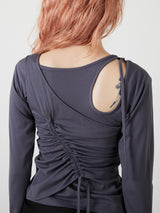 BUSTIER SET TOPS / CHARCOAL GRAY