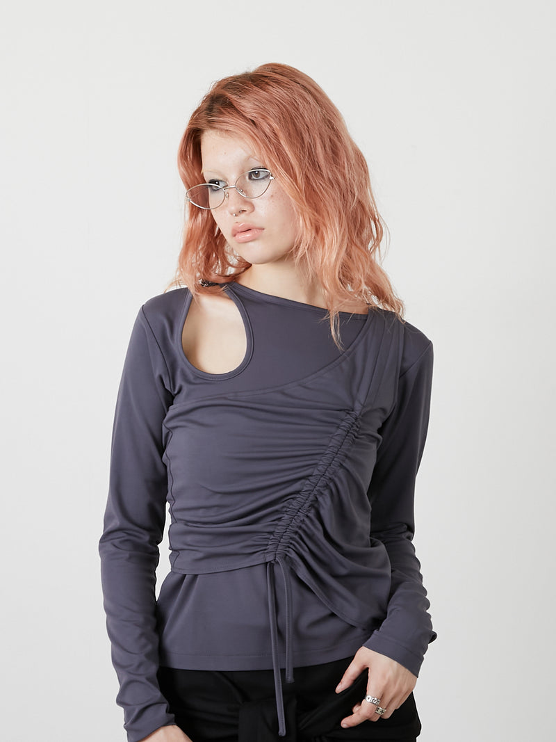 BUSTIER SET TOPS / CHARCOAL GRAY