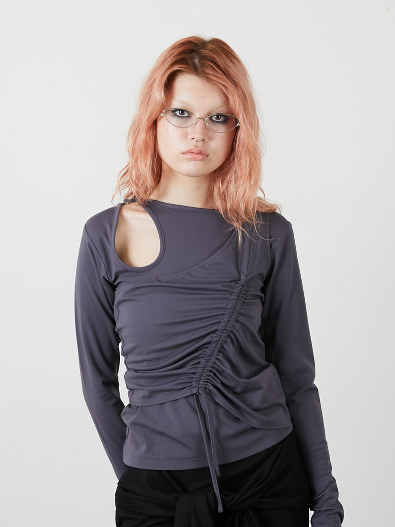BUSTIER SET TOPS / CHARCOAL GRAY