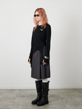 ASYMMETRY FRILL TOPS / BLACK