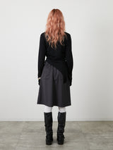 ASYMMETRY FRILL TOPS / BLACK