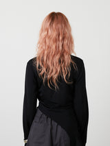 ASYMMETRY FRILL TOPS / BLACK