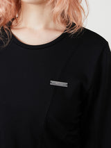 ASYMMETRY FRILL TOPS / BLACK
