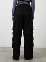 ZIP SWEAT CARGO PANTS / BLACK