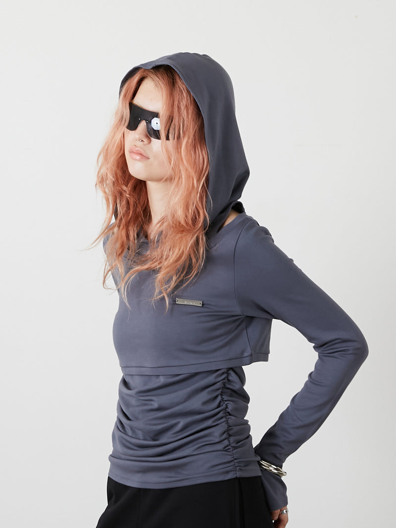 FOODIE TANK  BOLERO SET / CHARCOAL GRAY