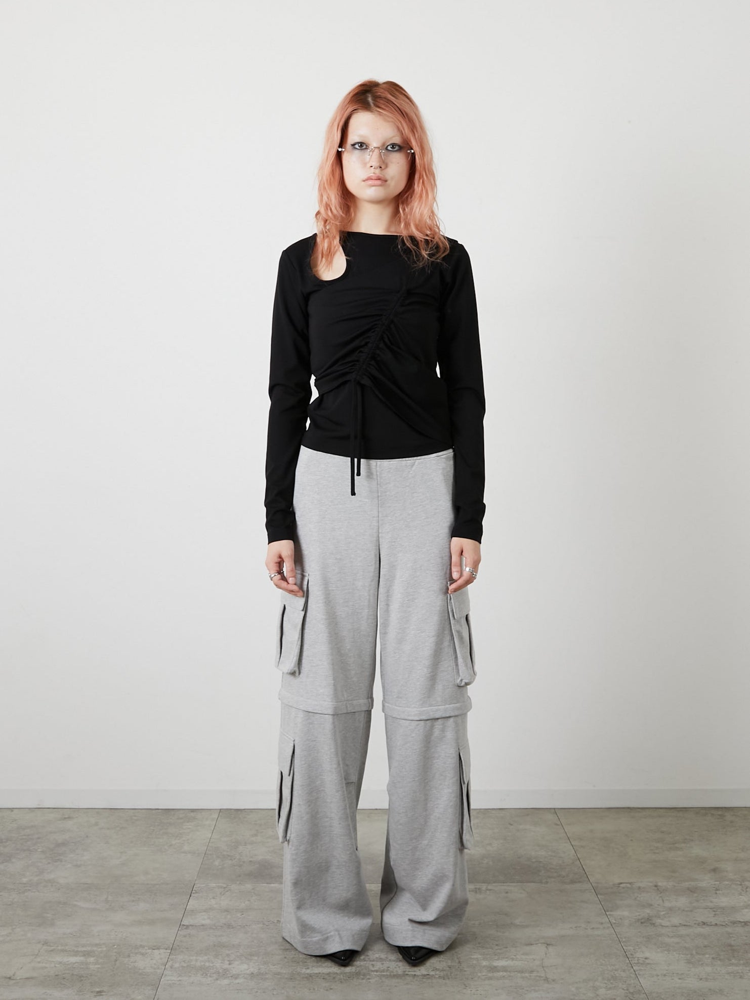 ZIP SWEAT CARGO PANTS / GRAY
