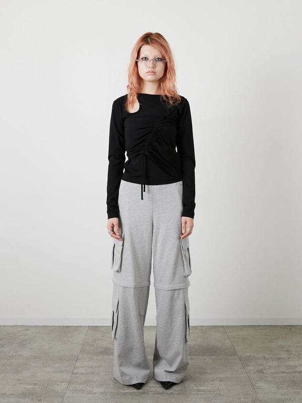 ZIP SWEAT CARGO PANTS / GRAY