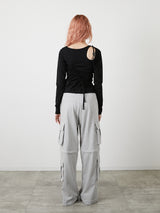 ZIP SWEAT CARGO PANTS / GRAY