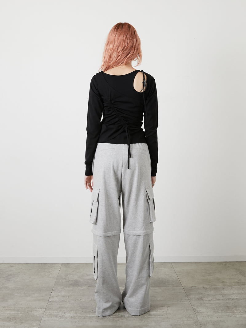 ZIP SWEAT CARGO PANTS / GRAY
