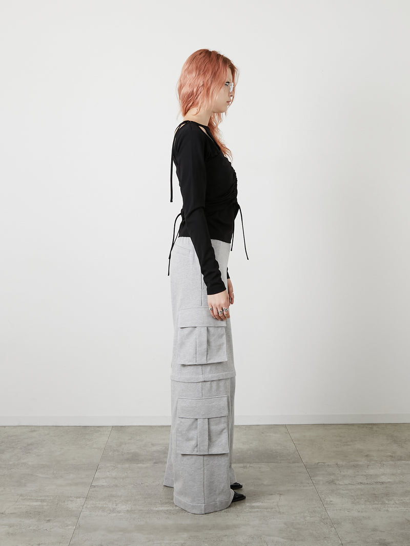 ZIP SWEAT CARGO PANTS / GRAY