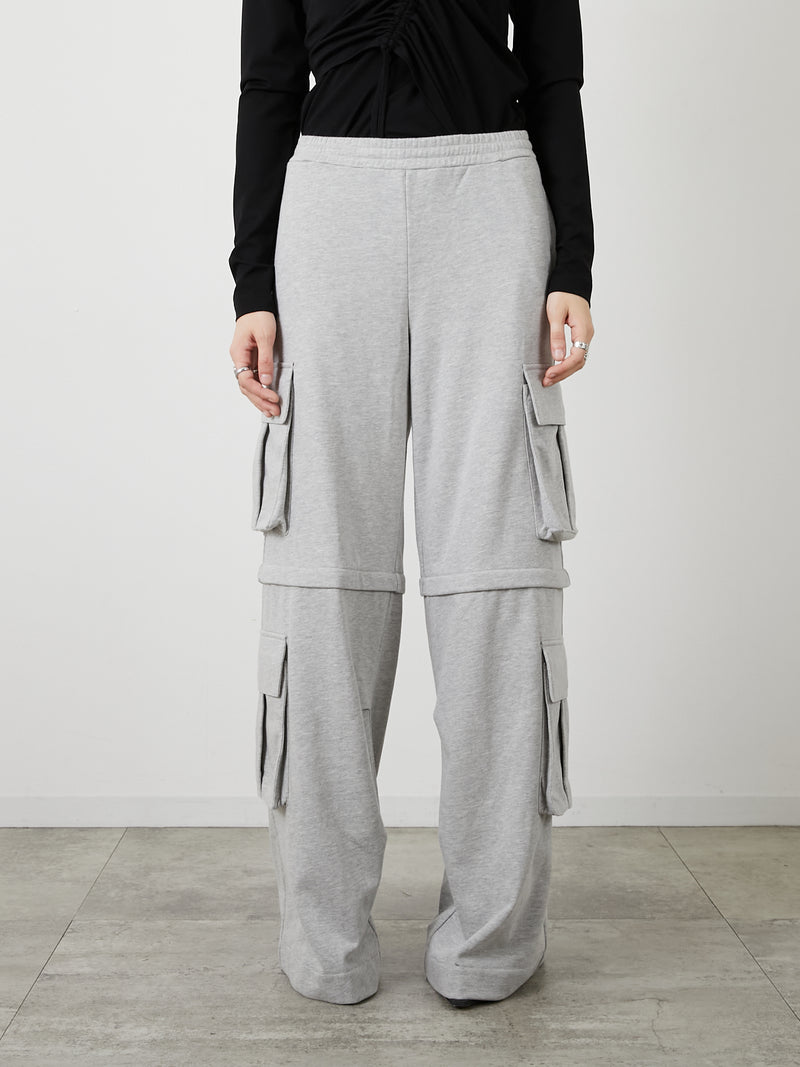 ZIP SWEAT CARGO PANTS / GRAY