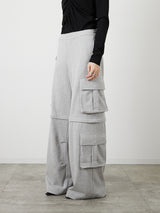 ZIP SWEAT CARGO PANTS / GRAY