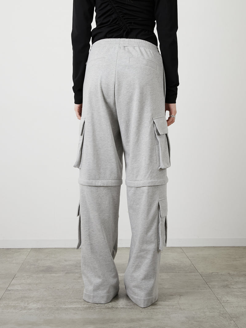 ZIP SWEAT CARGO PANTS / GRAY