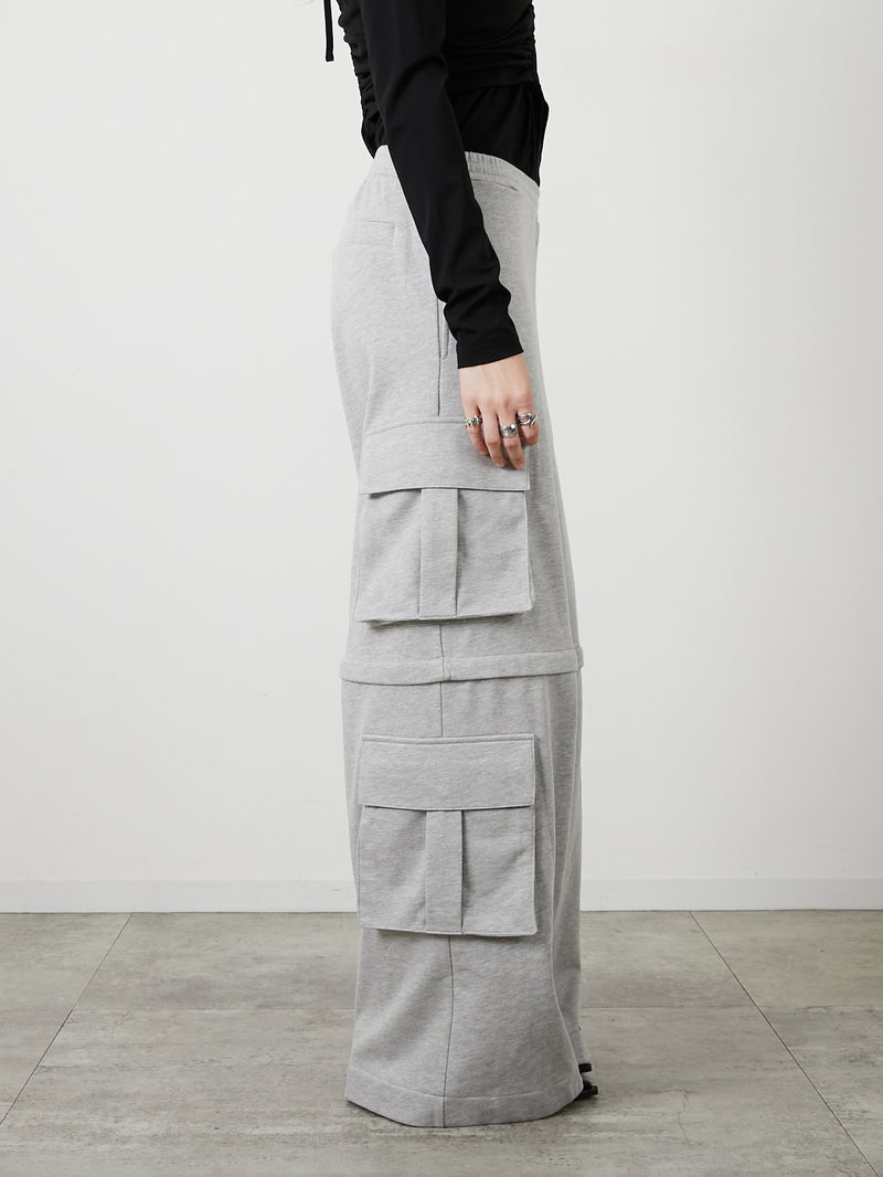 ZIP SWEAT CARGO PANTS / GRAY
