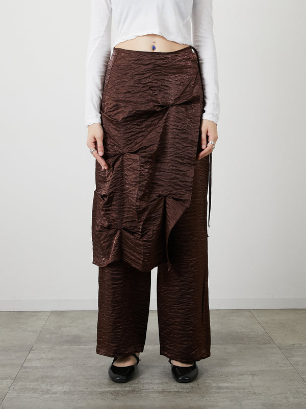 LAYERED SLACKS / BROWN