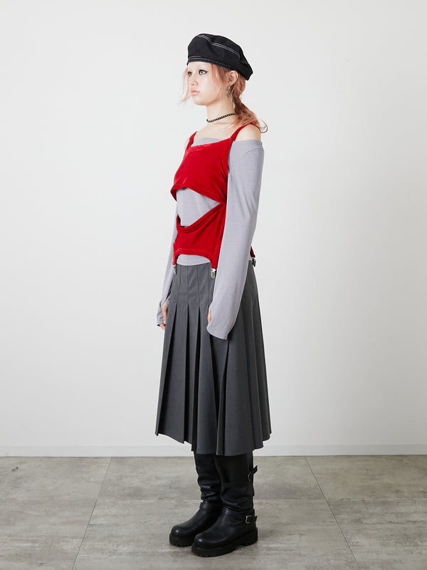 LAYRED TANK SELEEVE / RED