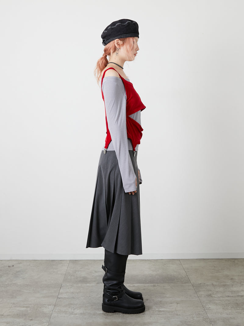 LAYRED TANK SELEEVE / RED