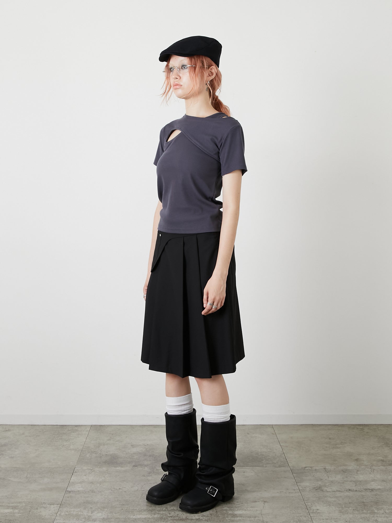 DESIGN OPEN TEE / CHARCOAL GRAY