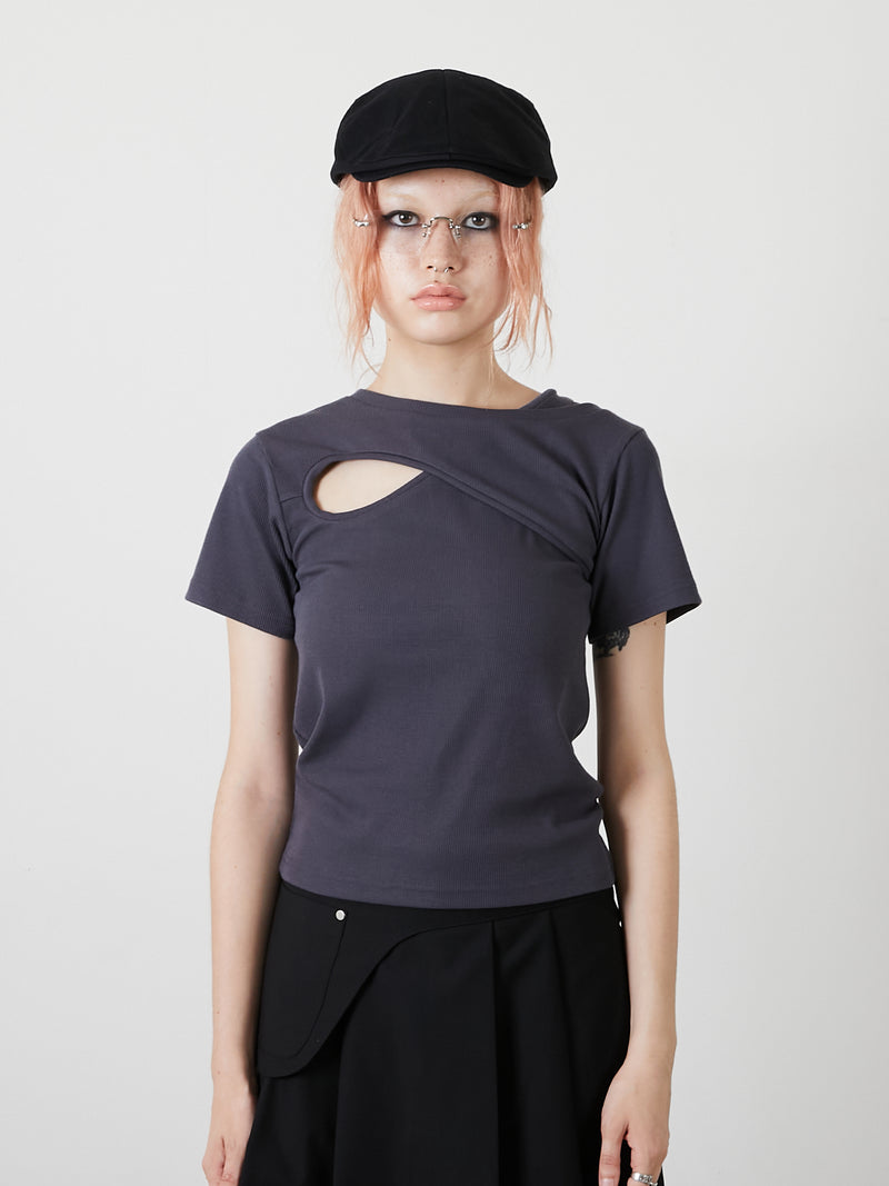 DESIGN OPEN TEE / CHARCOAL GRAY
