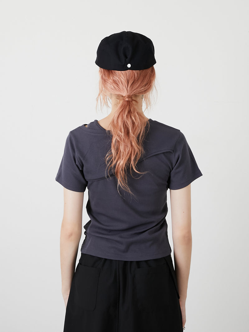 DESIGN OPEN TEE / CHARCOAL GRAY