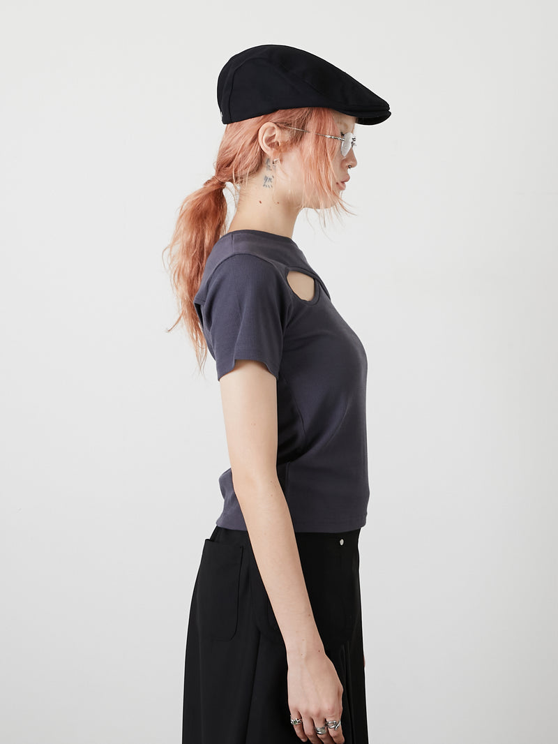 DESIGN OPEN TEE / CHARCOAL GRAY