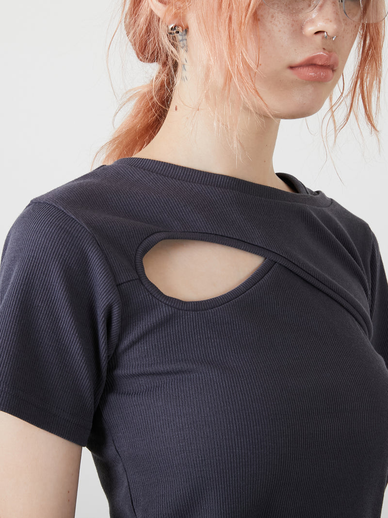 DESIGN OPEN TEE / CHARCOAL GRAY