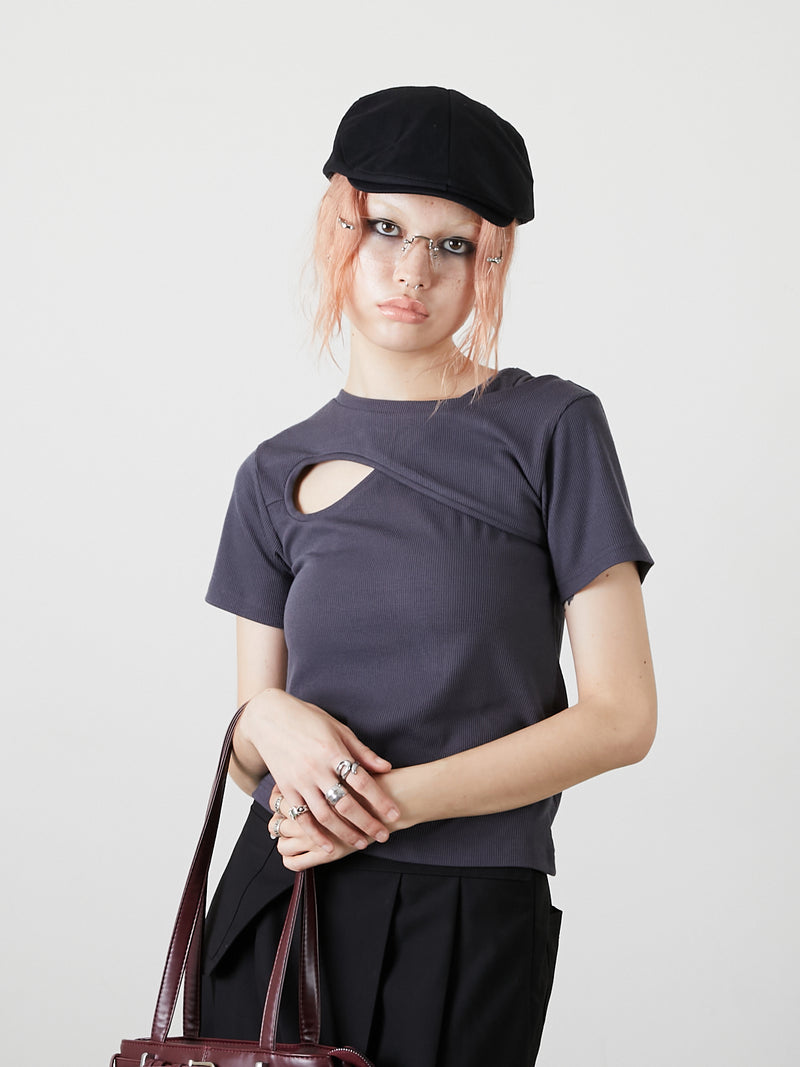 DESIGN OPEN TEE / CHARCOAL GRAY