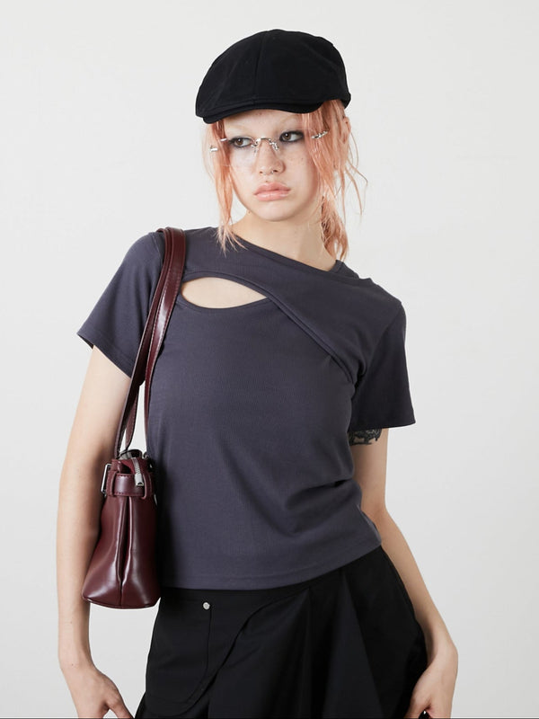 DESIGN OPEN TEE / CHARCOAL GRAY